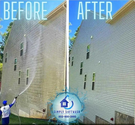 Exterior Cleaning Of Residential House Siding in Fort Mill SC