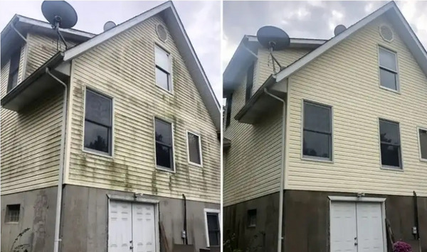 House Washing Before And After Service in Lancaster SC