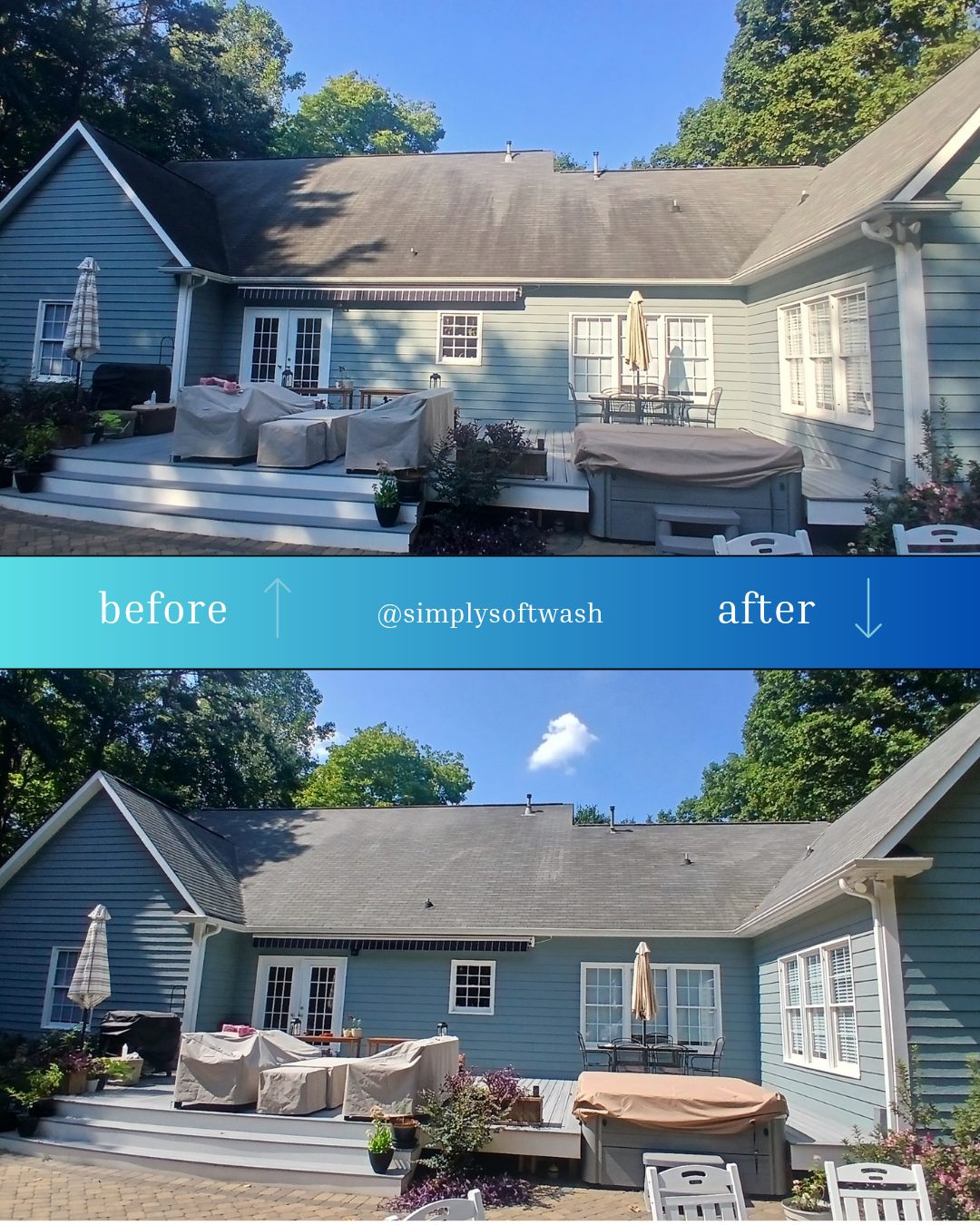 Roof cleaning for black streaks in Pleasant Ridge Fort Mill SC